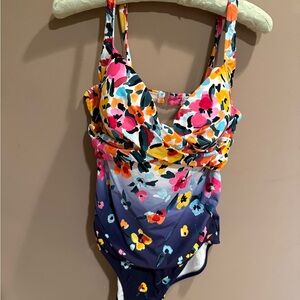 New without tags Anne Cole brand floral one piece swimsuit, size 12